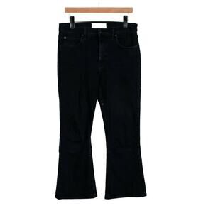 Proenza Schouler Mid Rise Wide Leg Dark Wash Raw Hem Cropped Jeans Women’s 28 M